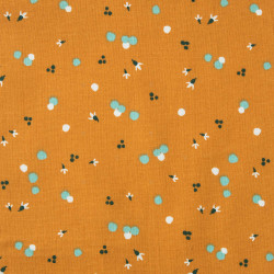 Printed Cotton NOZBI Cognac / Mint